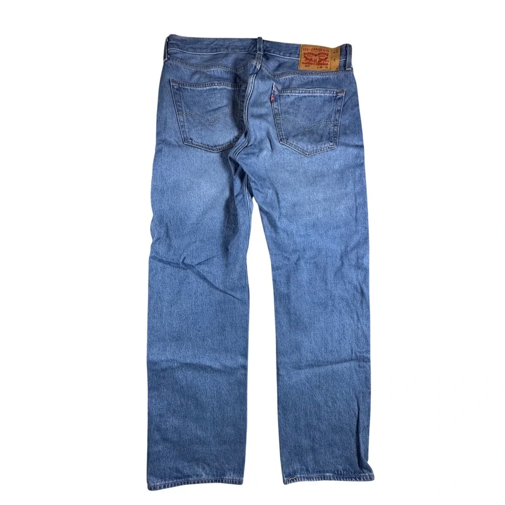 Levi's 501 Original Fit Jeans Mens 36x32 Blue Medium Wash Straight Leg Denim